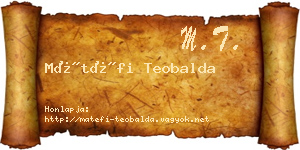 Mátéfi Teobalda névjegykártya